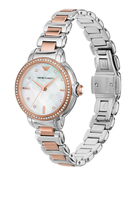 Three-Hand Two-Tone Stainless Steel Watch, 32mm
